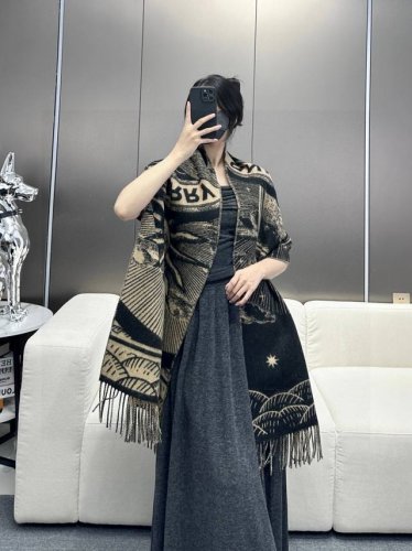 Burberry | Celestial Unicorn Scarf Plaid and Celestial Print Pure Cashmere Jacqu