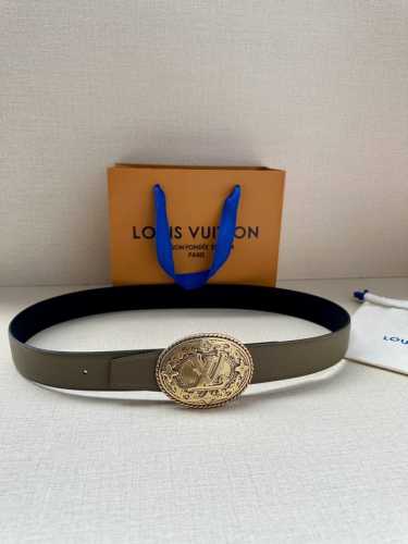 3.4 Width This Lv Heritage Double-Sided Belt Features Grain-Textured And Smooth