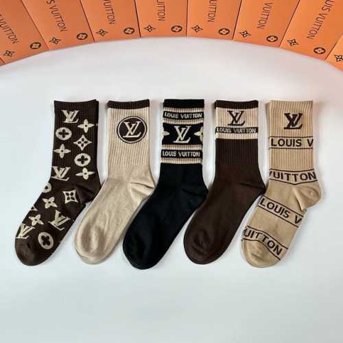 Special Packaging Louis Vuitton New Mid-Length Slouch Socks! Five pairs per box,