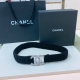 Chanel Cc rhinestone brass logo buckle, calfskin leather, silver and gold metal,