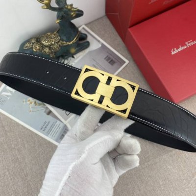 Ferragamo special leather belt series, original hardware boutique stainless ste