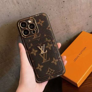 lv Card Holder Mobile Phone Case Skin Feel Two-In-One Electroplating Old Flow