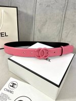 Width 3.0Cm Chanel Chanel Women's Belt Calfskin Classic Stainless Steel Buckle H