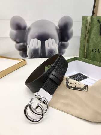 Gucci Double-Sided Leather Belt, Crafted From Woven Leather, Adorned With A Gg B - Click Image to Close