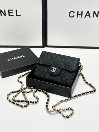 Color Black Size 12X10 Chanel Caviar Leather Small Backpack Fashionable and Gen - Click Image to Close