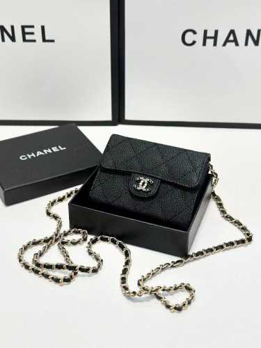 Color Black Size 12X10 Chanel Caviar Leather Small Backpack Fashionable and Gen
