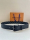 4.0 Wide Citizen Double-Sided Belt With Monogram Eclipse Canvas And Taurillon Le