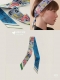 Hermes "Cheetah Bandana" Twilly Small Scarf Twilly Silk Ribbon 100% mulberry si