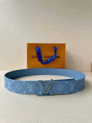 This Lv Initials 4.0 Wide Reversible Belt Features A Monogrammed Canvas Band And