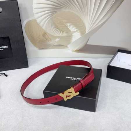 2.5Cm Saint Laurent Belt, Double-Sided Top-Grain Leather, Length: 75, 80, 85, 90 - Click Image to Close