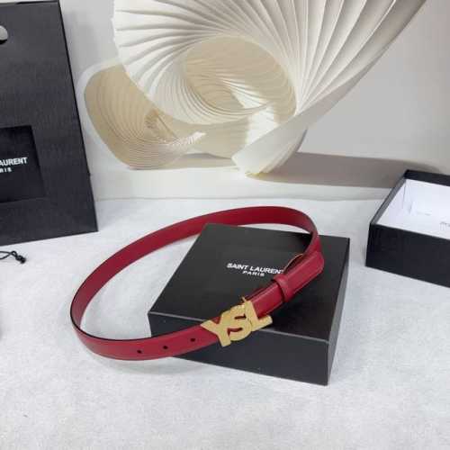 2.5Cm Saint Laurent Belt, Double-Sided Top-Grain Leather, Length: 75, 80, 85, 90