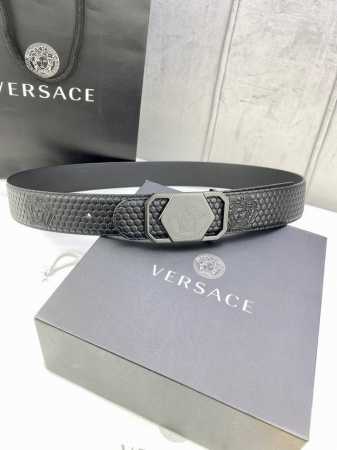Width 4.0Cm Versaec This Fashionable Belt Is Made Of Soft Calf Leather And Decor - Click Image to Close