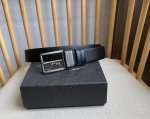 Prada Authentic Store-Style Men's Dual-Use Leather Belt With Pin Buckle, One Sid