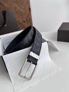 Bv new men's braided belt, pure handmade Intreccio large plaid woven double-side