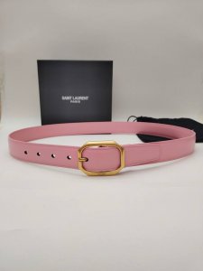 Special Peach Pink 3.0Cm Yangshulin Ancient Gold Pin Buckle, Saint Laurent Women