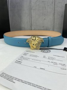 Width 4.0 Cm Versace This Soft Plain Leather Belt Features A Gold And Silver Two