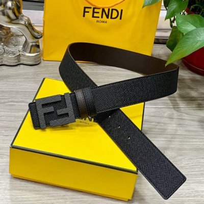 Fendl Fendi 40Mm Wide Double-Sided Genuine Calf Leather With A Single Rhodium-Pl