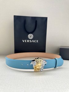 Width 4.0Cm. This Versace soft leather belt features a colorful 3D Medusa buckl