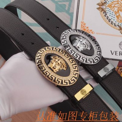 Belt: Versace original cowhide belt Men's belt: 100% first-layer cowhide belt, g