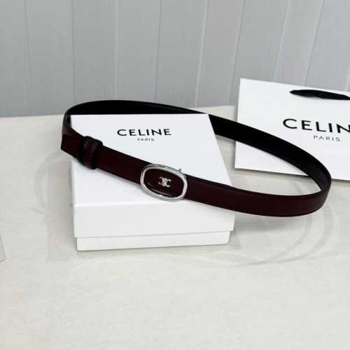 Celin E New 3D Buoy Buckle Women's Belt, Italian Imported Calfskin with Brass Bu