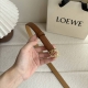 High-volume release: Loewe pebbled leather belt. Anchor buckle, 2.0cm wide, 5-ho