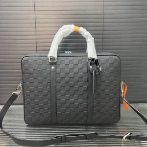 Louisvuitton Lv leather embossed briefcase men's bag laptop bag handbag classic