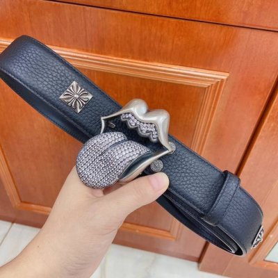 Chrome Hearts detachable brass silver-plated large tongue hardware inlaid with