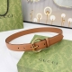 gucci 3.0Cm New Bamboo Buckle With Double-Sided First Layer Leather Belt Fash