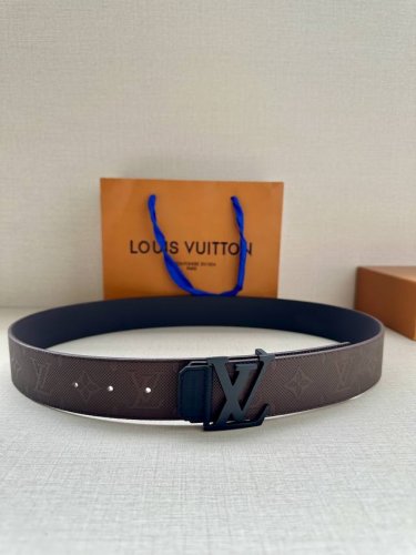 4.0 Wide Lv Shadow Belt Has The Classic Style Of Monogram Shadow Leather And