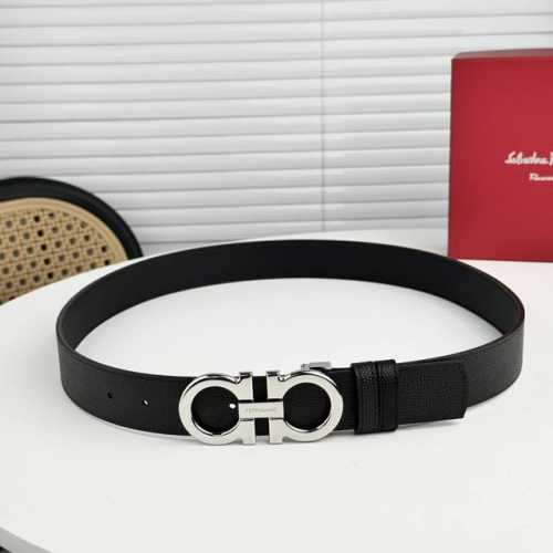 Ferragamo belt, double-sided top-grain cowhide, 3.5cm, adjustable. Look for the