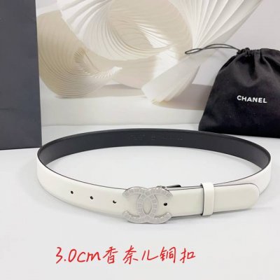 Special 3.0Cm Chanel Belt, Double-Sided Top-Grain Leather, Length: .75.80.85.90.