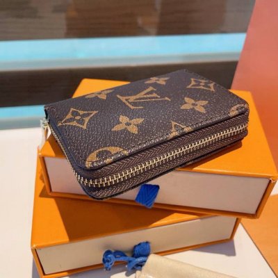 Lv old flower card holder key bag, classic old flower card holder coin purse dua