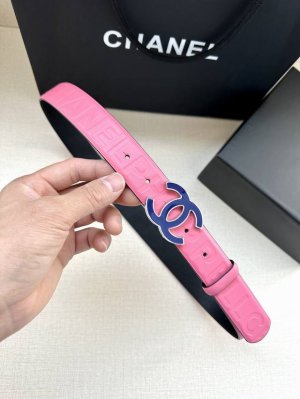 Width 3.0 Cm Chanel Women's Belt, Calfskin, This Buckle, Inner Side Cnc Finish,