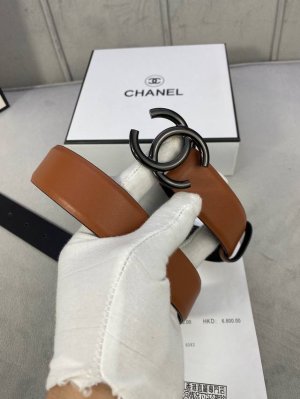 Width: 3.0 Cm Chanel Fine-Grain Calf Leather With Gold, Silver, And Gunmetal Met
