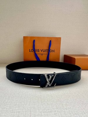 This 4.0-Inch Wide Lv Initiales Double-Sided Belt Features Brand-New Epi Xl Leat