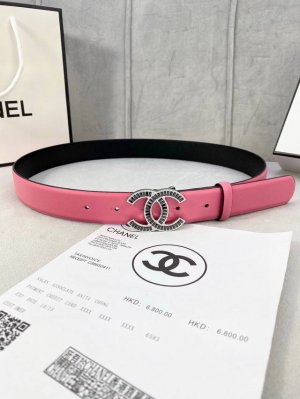 Width 3.0Cm Chanel Chanel Women's Belt New Soft Calfskin Gold And Silver Square