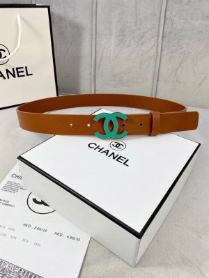 Width 3.0Cm Chanel Chanel Women's Belt New Style Soft Imported Calfskin Gold And